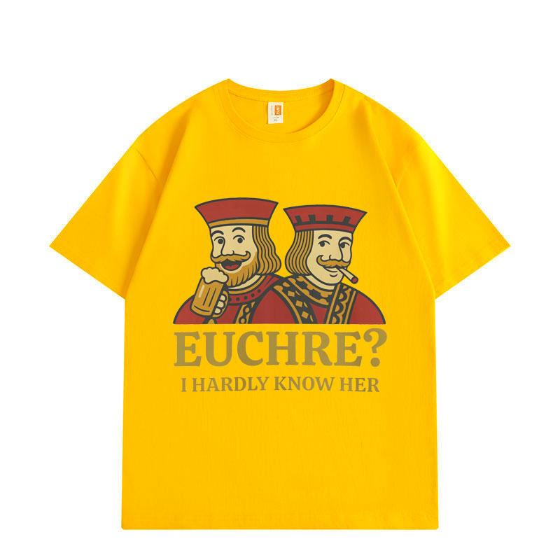 Funny Euchre Meme Graphic T-shirt Men Women Summer Fashion Vintage Short Sleeve T-shirts High Quality CottonT Shirt