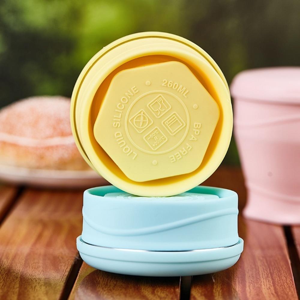 Tazza pieghevole da 180 ml, tazza da viaggio pieghevole in silicone - tazza da campeggio pieghevole in silicone con coperchio - adatta per viaggi, campeggio,