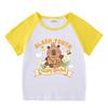 Kids' Summer Color Block Two-Piece Set: Casual T-shirt & Shorts