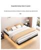 Modern Cream Tatami Style Suspended Double Bed for Adults in Rental Apartments