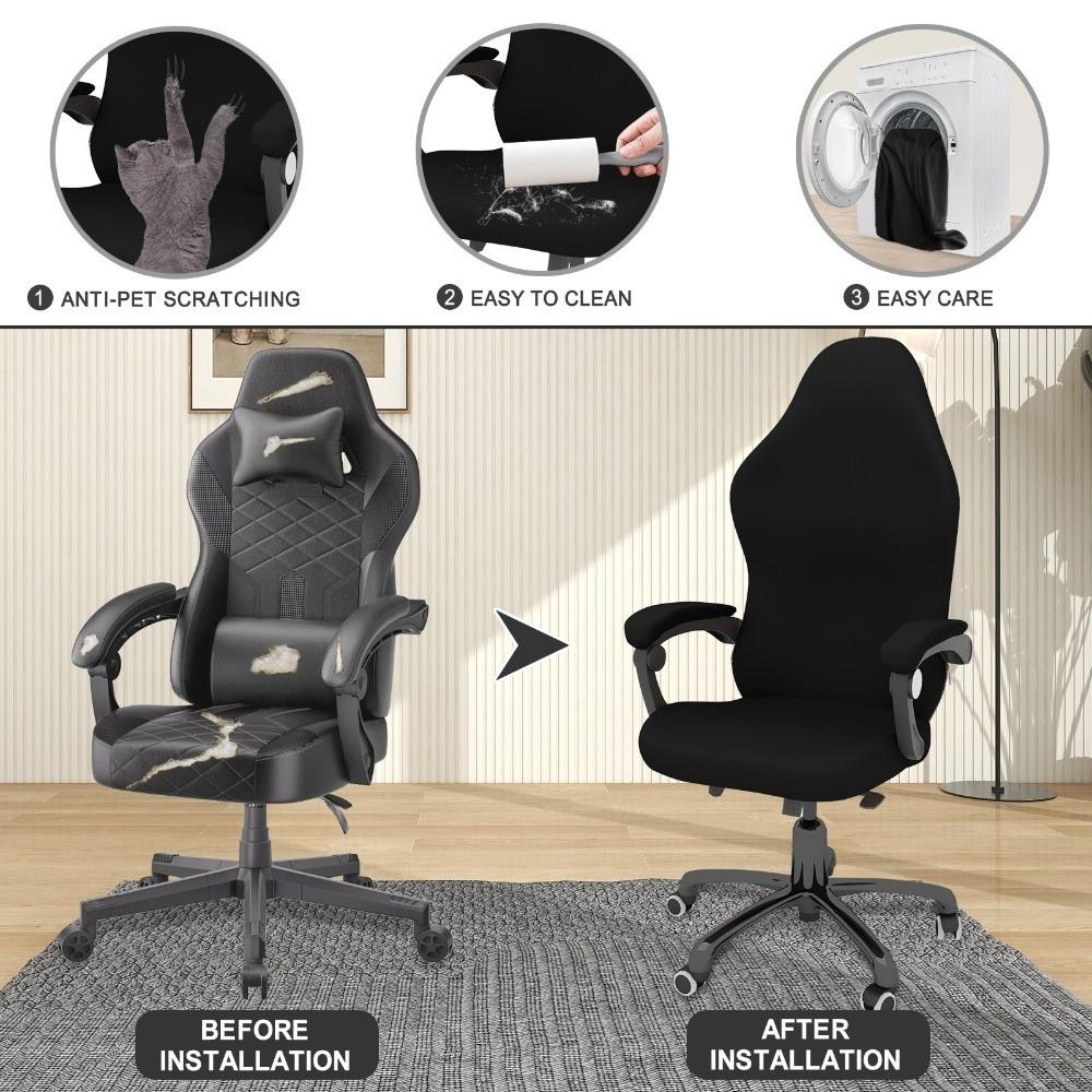 Breathable Gaming Chair Cover Leather With Armrests Covers Electronic Sports Chair Cover Anti-Slip Stretchable