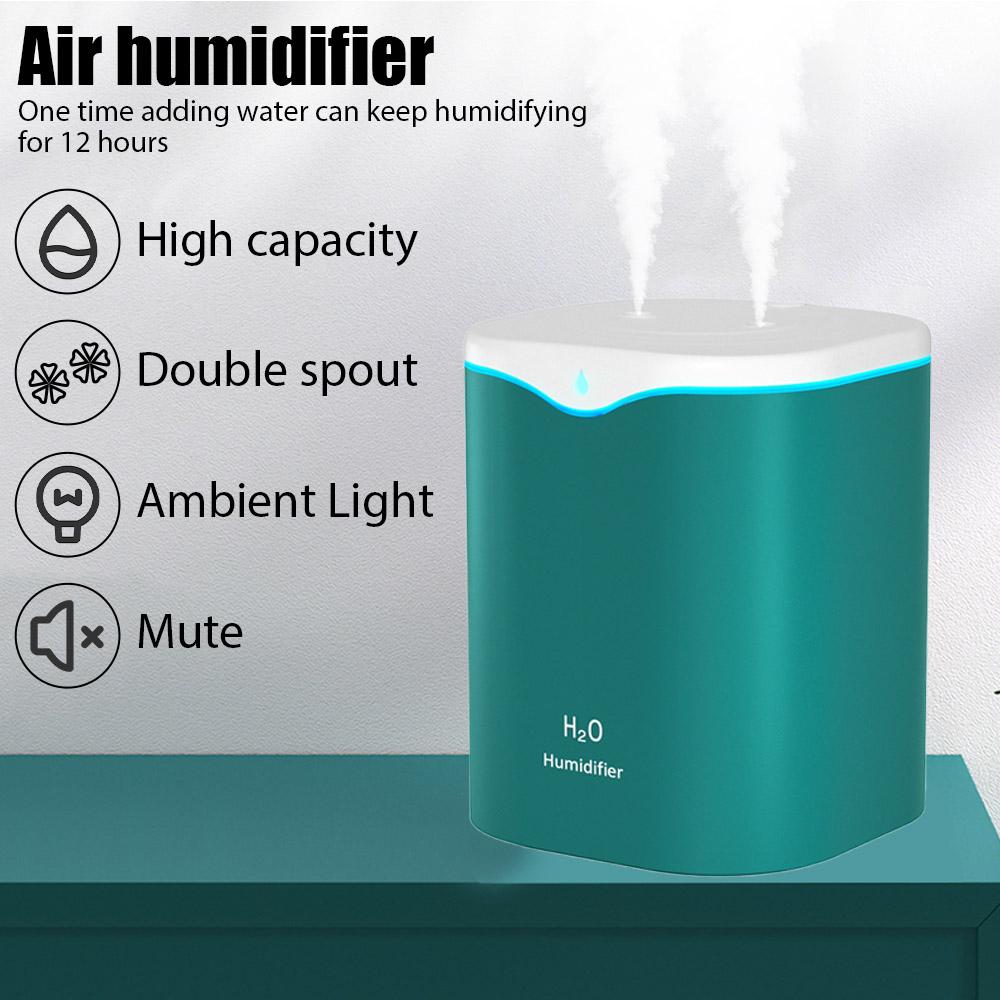 2L Large Capacity Dual Spray Humidifier USB Home Office Desktop Aroma Diffuser Mist Purifier Essential Oil Air humidificador