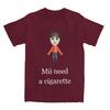 Camiseta Gráfica Mii Necesita Un Cigarrillo para Hombre y Mujer Ropa Moda 100% Algodón Camisetas Mii Brawler Camiseta Ropa Estampada