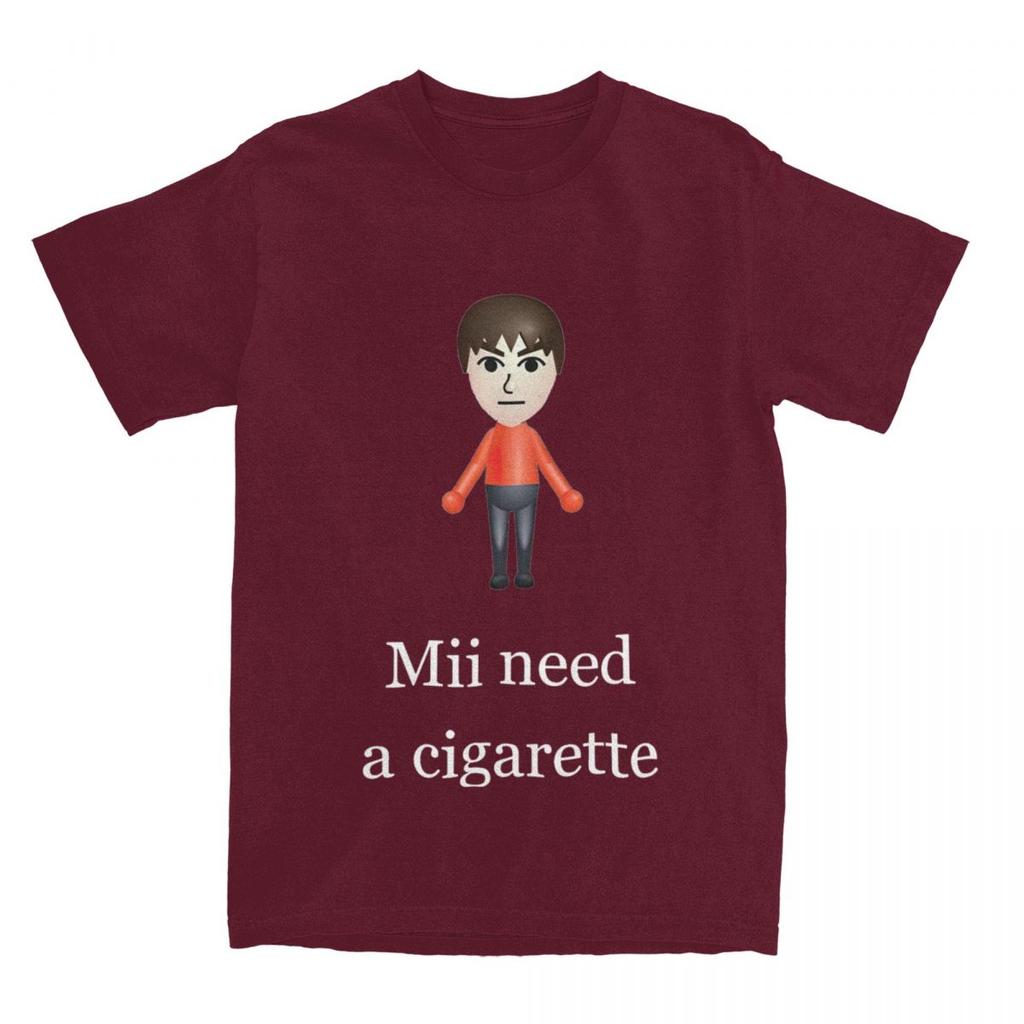 Camiseta Gráfica Mii Necesita Un Cigarrillo para Hombre y Mujer Ropa Moda 100% Algodón Camisetas Mii Brawler Camiseta Ropa Estampada