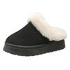 Fashion Women Thick Sole Faux Fur Slippers Winter Plush Warm Cotton Shoes Woman Indoor Outdoor Non Slip Fluffy Platform Slippers 2024