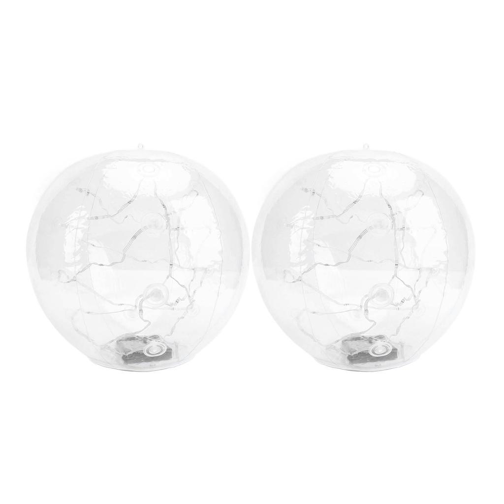 2pcs Floating Pool Lights Solar Powered 13.78in Inflatable Glow Balls for Pool Solar Floating