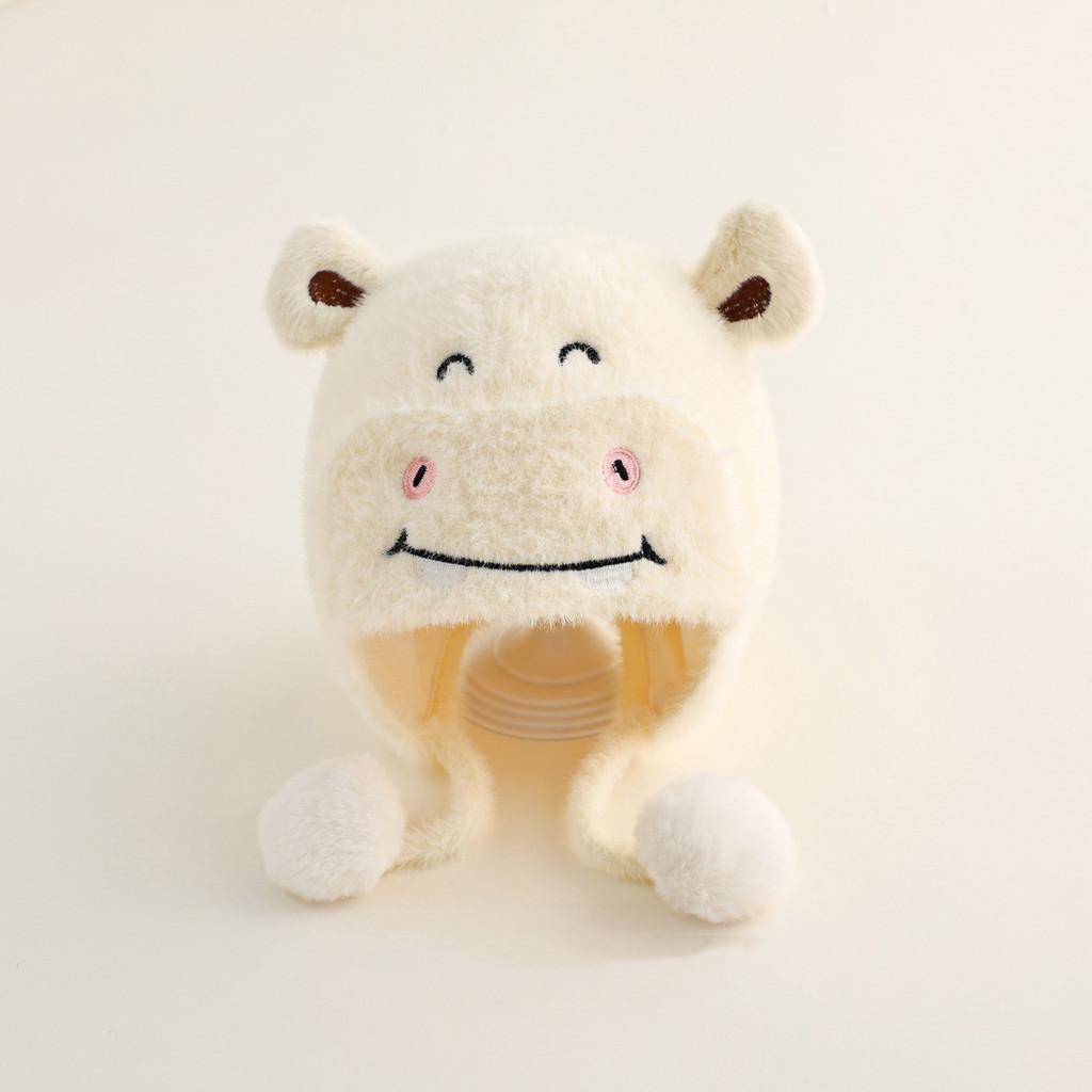 Baby Plush Hat For Girls With Cartoon Design And Warmth For Winter Comfort