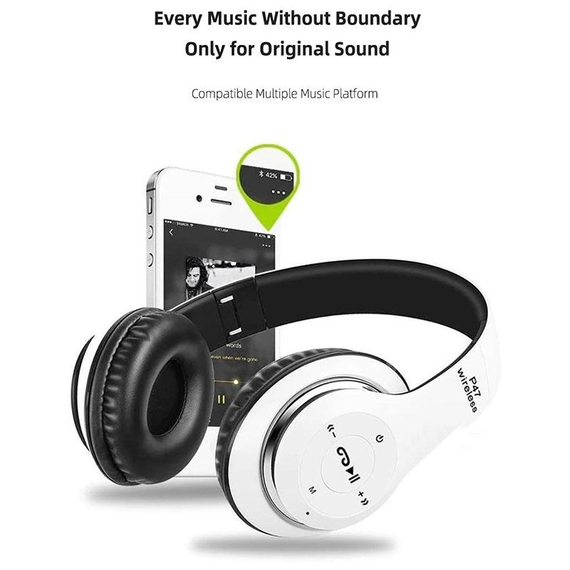 2025 Updated P47 Wireless Headphones Bluetooth 5.0 Earphones Foldable HIFI Stereo Bass for Music Gaming Kid Girl Earphone for iPhone