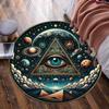 All Seeing Eye Pyramid Space Planets Round Rug Soft Crystal Velvet Floor Mat Mystical Art Design Home Decor Living Room Carpet