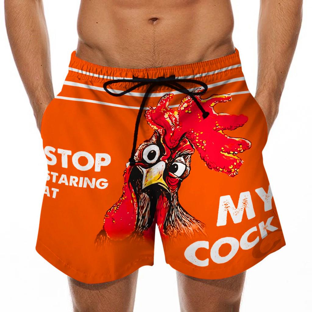 Men Drawstring Special  Print Beer Festival Beach Casual Trouser Shorts Pant