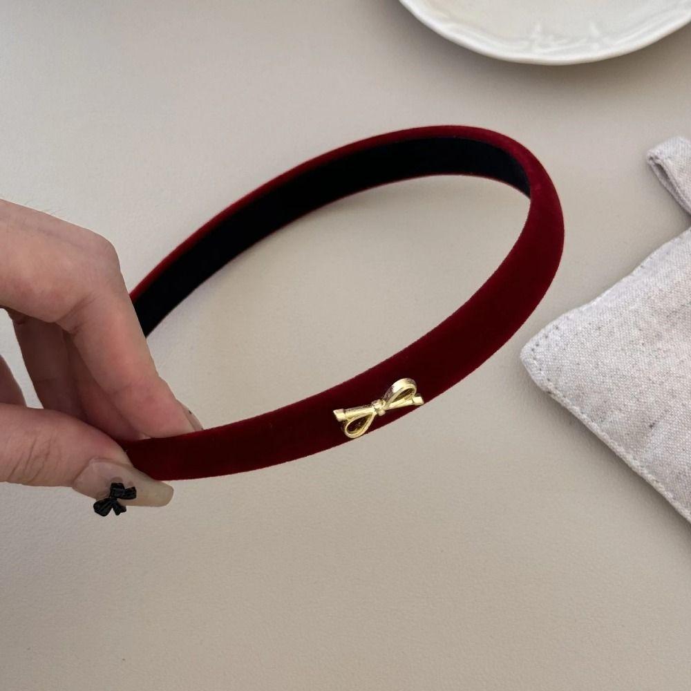 Velvet Hair Hoop Non Slip Velvet Hairband Elegant Bow Headband Fall Winter