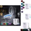 Rechargeable Bathroom Night Light With Sensor And 8 Color Options For Modern Toilets