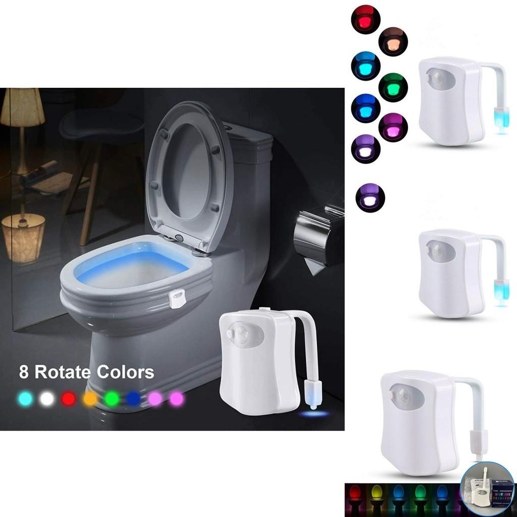 Rechargeable Bathroom Night Light With Sensor And 8 Color Options For Modern Toilets
