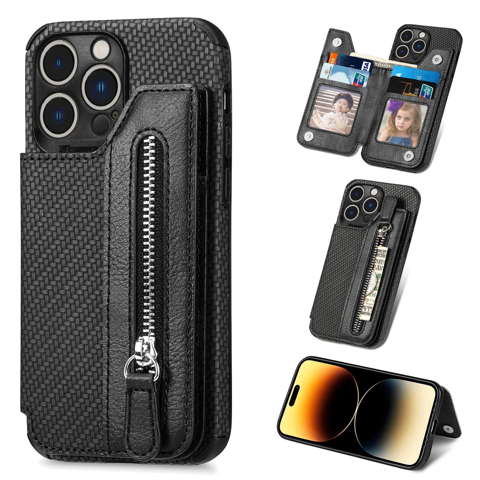 

Шкіряний чохол Wallet Magnetic Button Card Slot Flip Fiber Leather Case для iPhone 15 14Plus 13 12 11 Pro Max XSMAX для Samsung S24 S23 S22 S21 S20Ultra Plus A15 A25 iPhone 6/6S