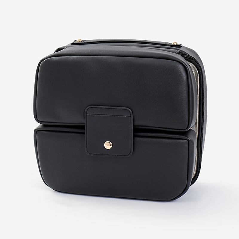 

PU Leather Large Capacity Cosmetic Bag for Women Multi-Compartment Travel Toiletry Organizer Luxury Portable Makeup Pouch