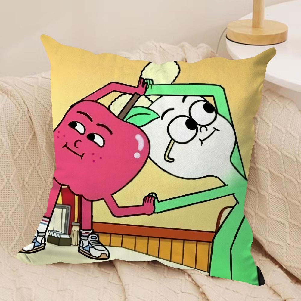

Anime Food AAppleS And OnionS Cushion Cover Pillowcase Ultra Soft Skin Friendly Fabric Cloud Like Comfort Concealed Zipper 30x30 cm