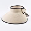 Summer Empty Top Straw Hat For Women Foldable Wide Large Brim Bowknot Sun Hat Travel Beach UV Protection Caps
