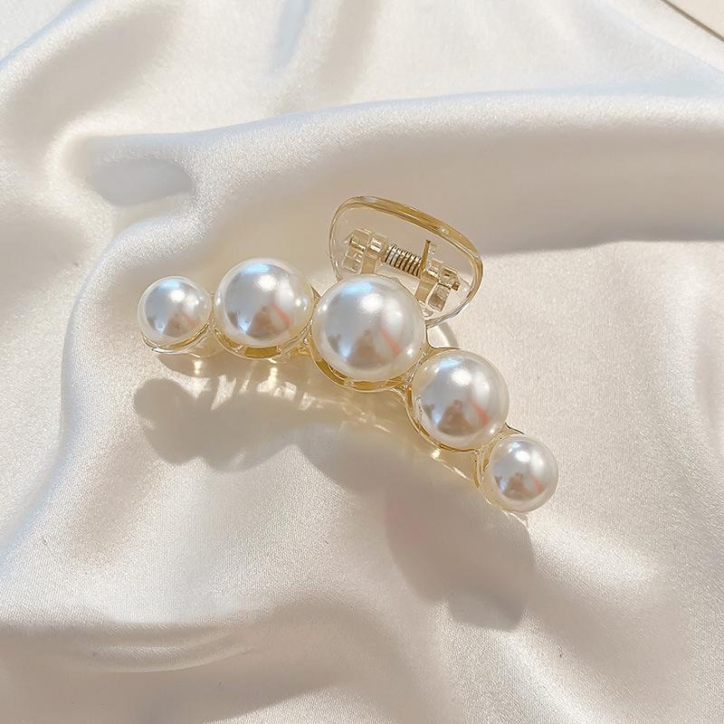 Simple Temperament Pearl Hair Clip for Woman Korean Shark Clip Girl's Ponytail Clip