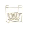 Porte-revues - Miroir Doré - Métal - 76x35x83 cm - Élégant - Pratique