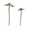 2PCS Iron Mushroom Garden Stake Rural Brown Weatherprevent Outdoor Decoration Iron Stake For Yard Patios Landscape