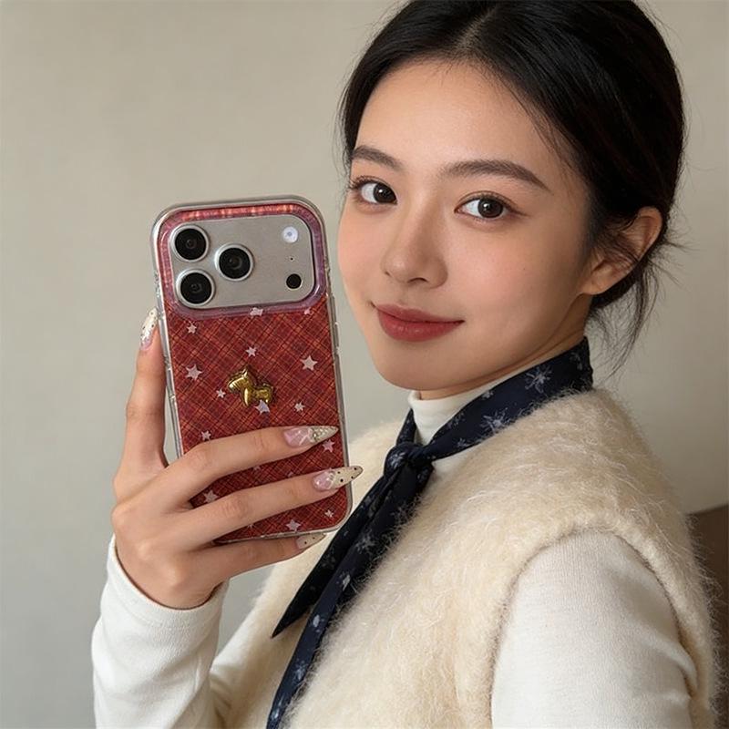 Year of the Horse 2026: Red Star Phone Case for 17 Pro Max & 16 Pro - Simple 3D Little Horse Design