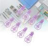 100Pcs Light Bulb Shaped Paper Clips Metal Decorative Paperclip Set for Calendar Journal Scrapbooks