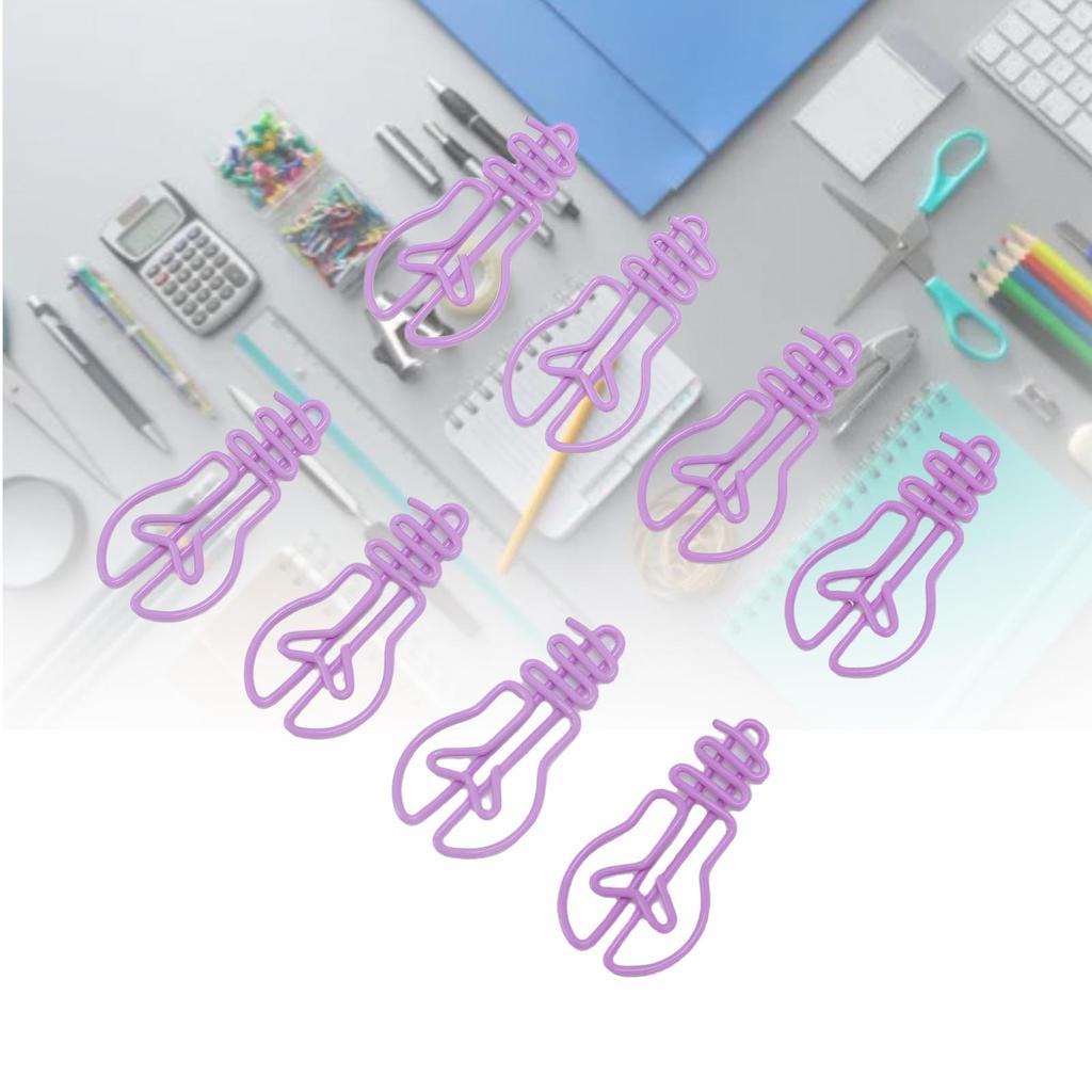 100Pcs Light Bulb Shaped Paper Clips Metal Decorative Paperclip Set for Calendar Journal Scrapbooks