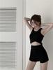 Lisa-Style Hip-Hop Jazz Black Slimming Shorts - Spicy Tight Hip-Hugging Elastic Hot Pants