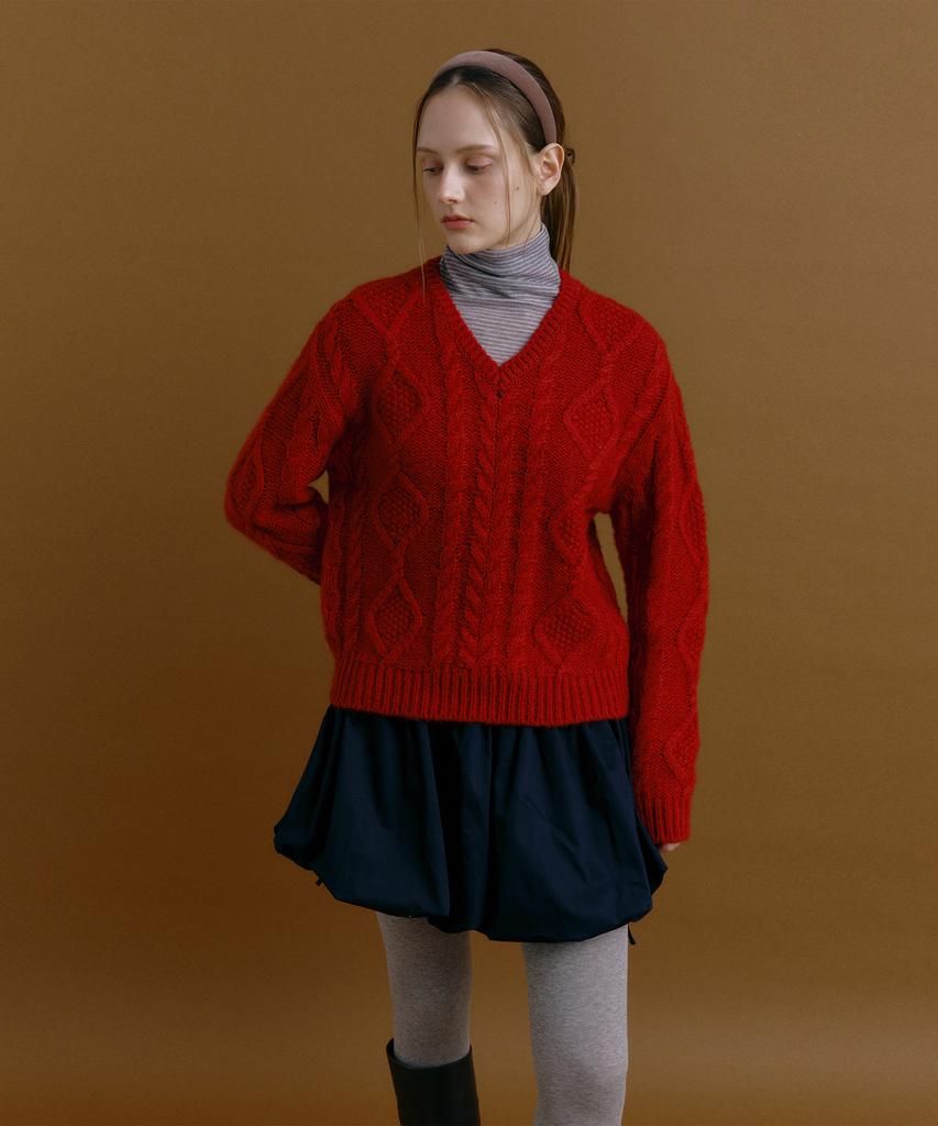 MOAT Ordinary Cable Knit (Scarlet Red)