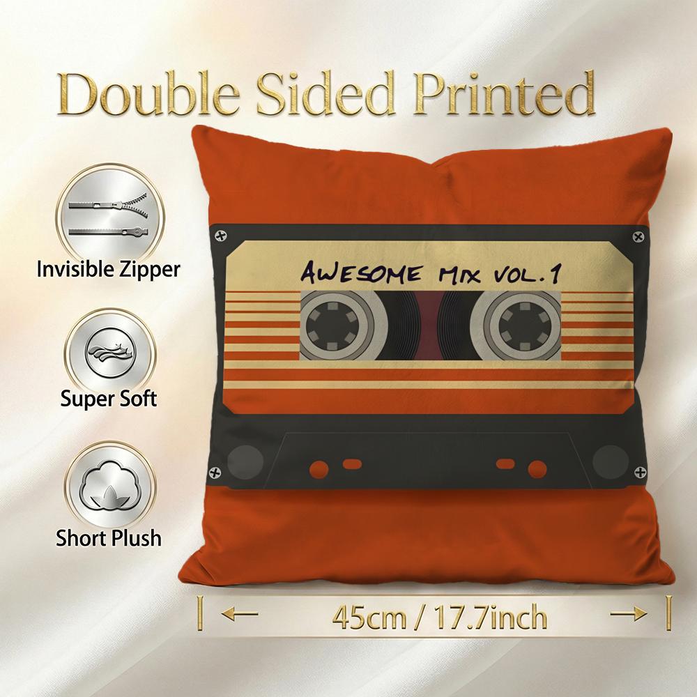 Music Tape Print Cushion Cover Cushion Cover Set 4Pcs 50X50 45X45 40X40 Pillowcase Decorative Sofa Home Decor