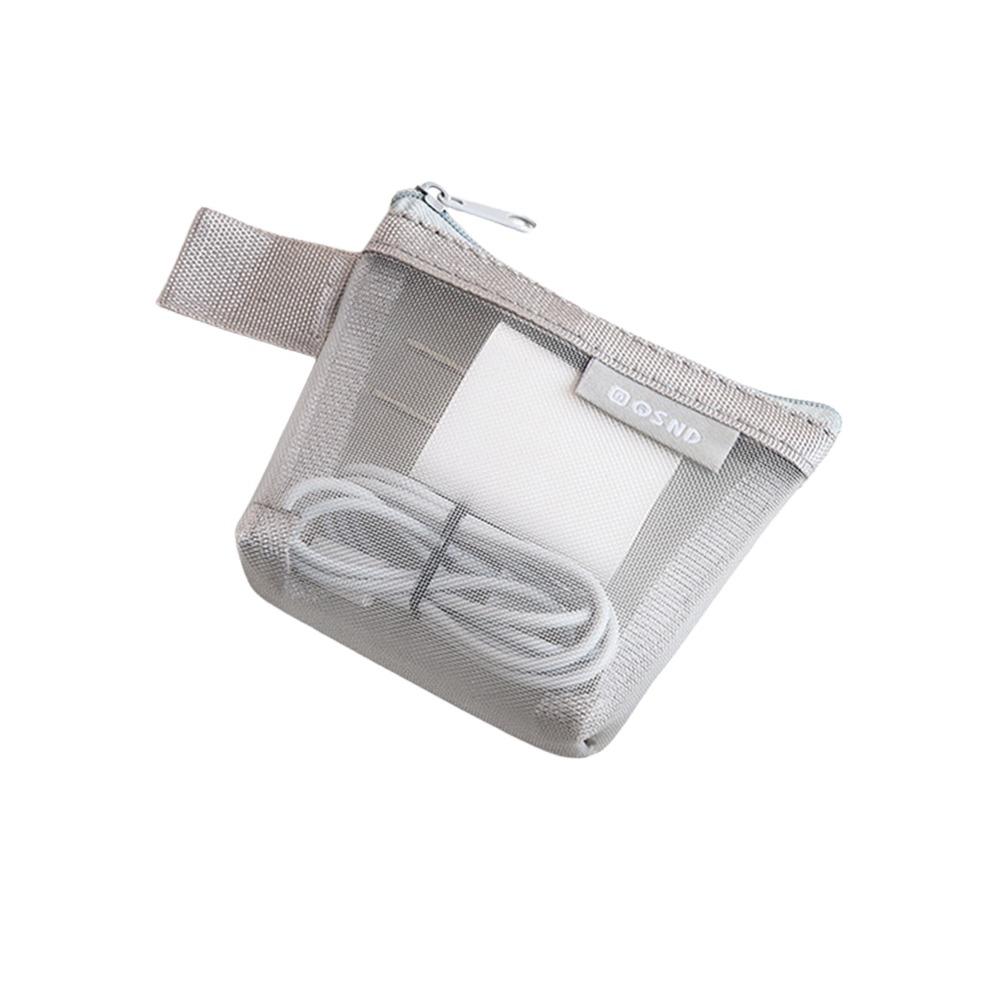 Multipurpose Nylon Transparent Storage Bag Square Lightweight Mesh Storage Pouch Breathable Data Lines Organizer Home Use