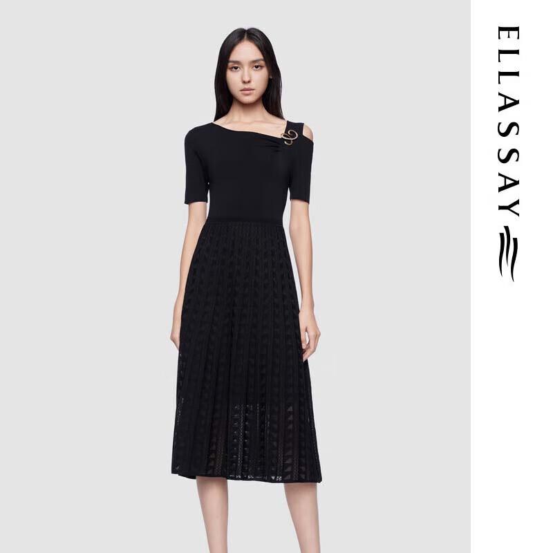 

ELLASSAY Off-Shoulder Asymmetric Deconstructed Mid-Length Dress M