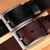 Men's Genuine Leather Pin Buckle Casual Middle-aged Trouser Belt Men's Trendy Alloy Buckle Retro Two-layer Cowhide Belt