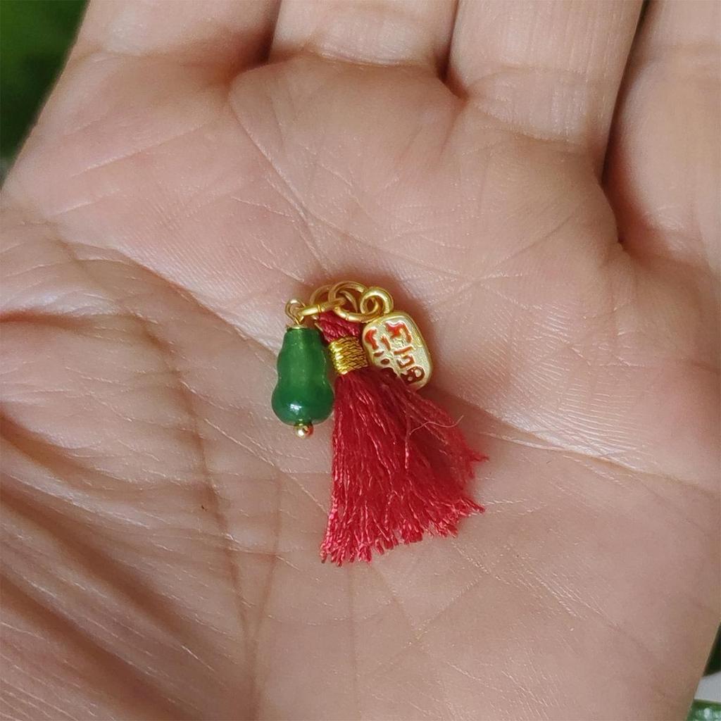 Jewelry Bracelet with Mini Wengwan Tassel, Hand-rubbed Cotton Thread, Handwoven with Small Drip Beads - DIY Necklace