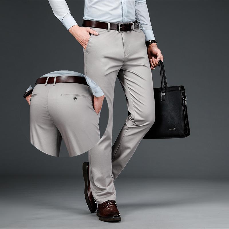 

Весенние повседневные брюки мужские однотонные универсальные брюки осенние деловые высококачественные мужские брюки 42 серый