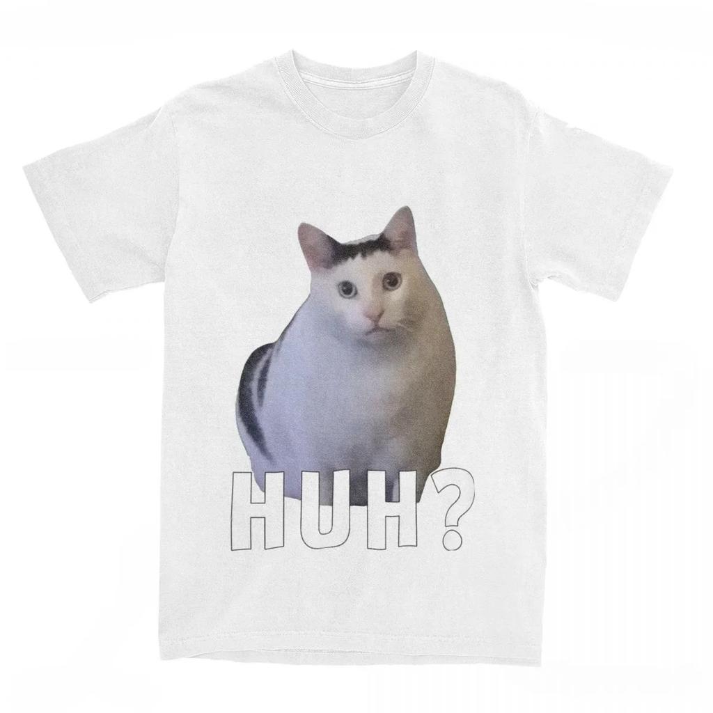 Gorąca Wyprzedaż Nowość Huh Kot Mem Modny T-shirt Casual Moda Streetwear Hip Hop Męski T-shirt Styl Harajuku Damskie T-shirty