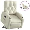 Electric Recliner Chair with Rising Function Cream Faux Leather