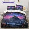 Set Copripiumino Trapuntato con Fantasia Castello Oscuro Decorazione per la Casa Regalo (1 * copripiumino + 2 * federe senza imbottitura)