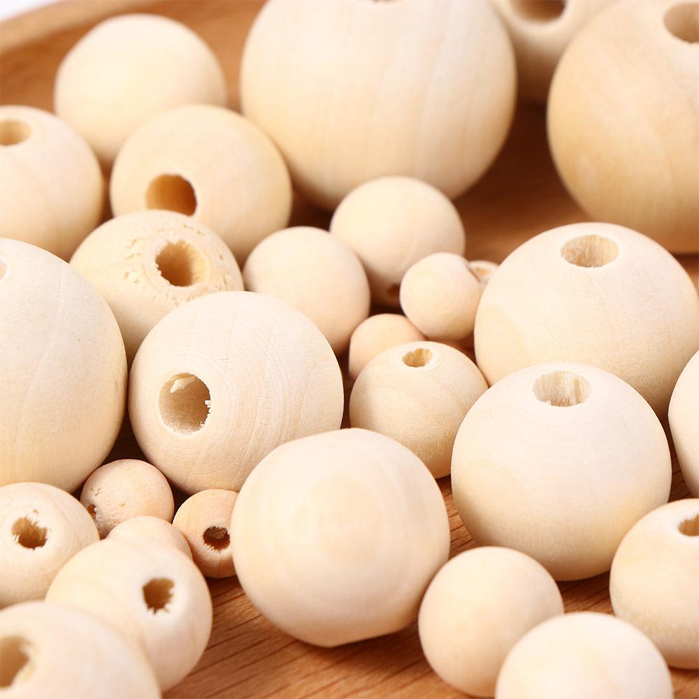 Wooden Unfinished Bracelet Jewelry Making Loose Beads Round Balls Wood Beads Necklace Accessories