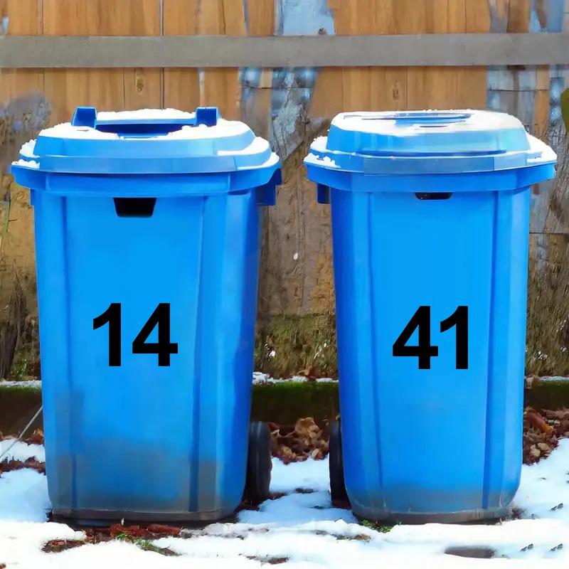 Velký 6,9palcový (17.5Cm) Nálepka na popelnice Samolepicí číselné nálepky Popelnice na kolečkách Dveře Poštovní schránka Garážové štítky