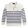 Ralph Lauren Childrens/Kids Striped Fleece Quarter Zip Sweatshirt