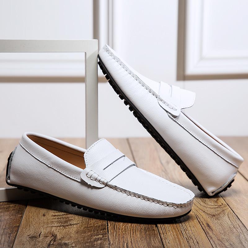 Men Loafers Shoes Summer Autumn Slip-On Casual Driving Shoes Men'S Flats Genuine Leather Male Footwear Moccasins Big Size 38-47