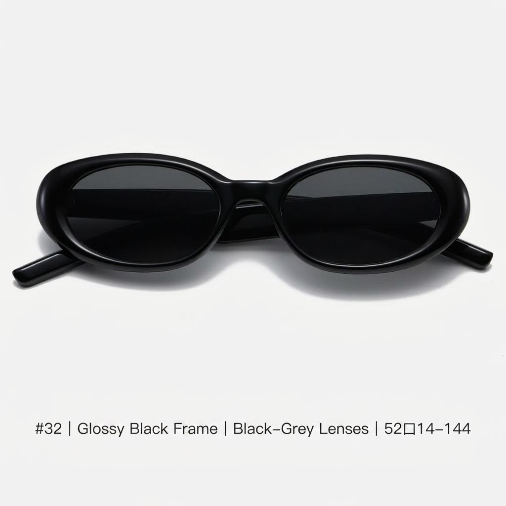 Retro Oval Small Frame Sunglasses UV400 Sun Protection Fashion Shades for Women Men Outdoor Driving Daily Wear