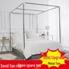 Stainless Steel Floor-Standing Princess Mosquito Net with Thickened Square Top Frame and Three-Opening Design