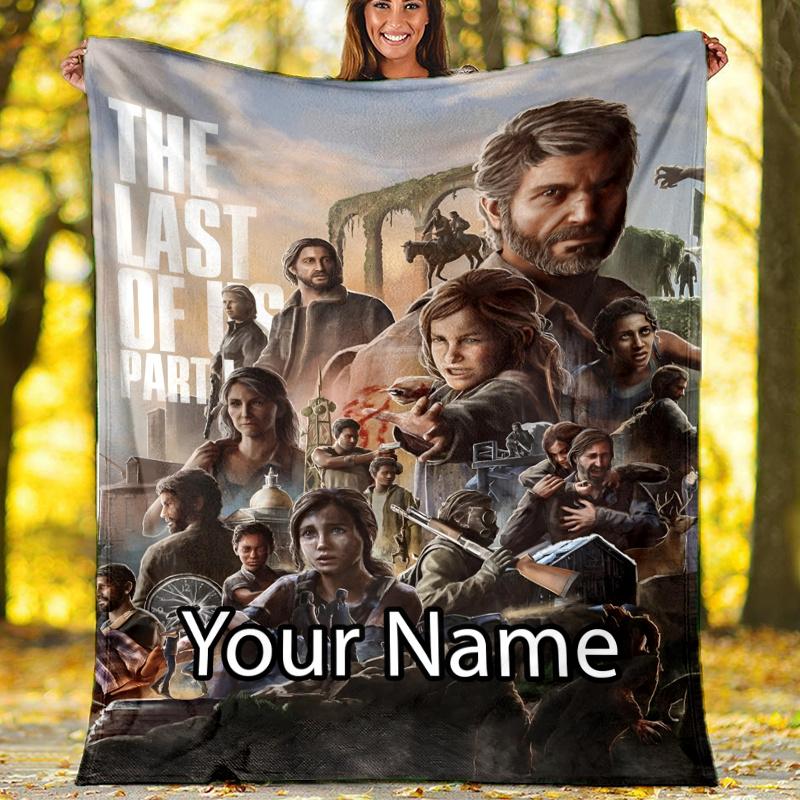 Custom Name The Last of Us Theme Printed Blanket - Perfect for Couch, Bed, Travel & Outdoor Use | Machine Washable, Cozy & Durable.
