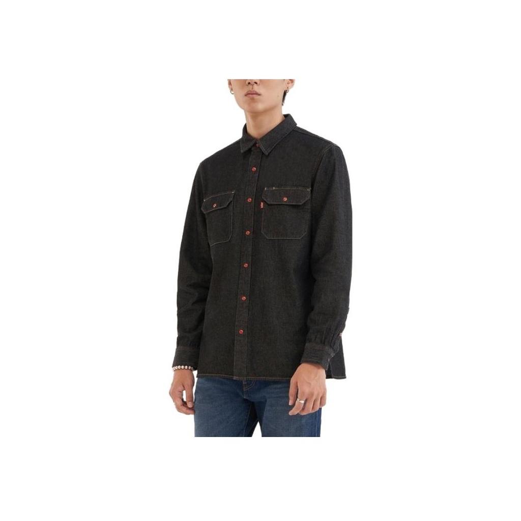 Levis Solid Color Vintage Denim Long Sleeve Shirt Men Shirts Dark-Denim A7371-0000
