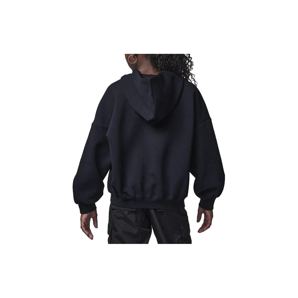 Jordan Take Flight Snap Letter Hoodie Casual Long Sleeve Sweatshirt Kids Tops Black FZ1953-010