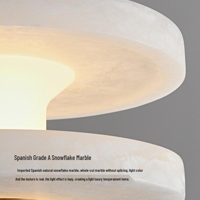 Nordic Designer Small Alabaster Pendant Light for Villa, Study, Tea Room, Restaurant, Bar, Bedroom, and Bedside