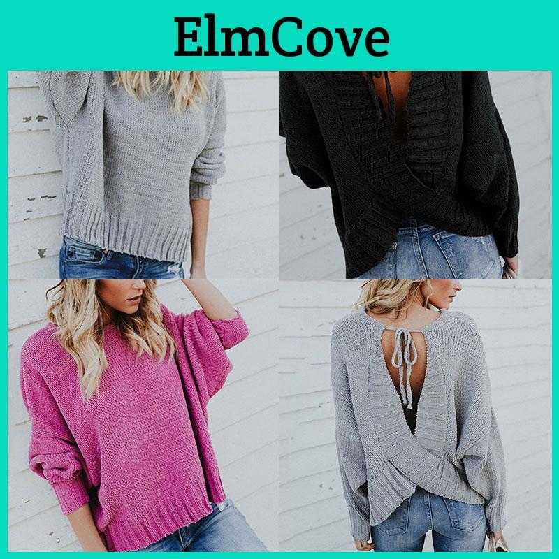Premium Quality Fashion Back Cross Strap Sweater With Timeless Round Neck Design