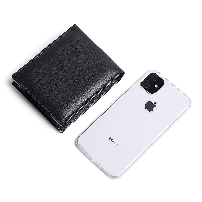 Men's Genuine Leather RFID Blocking Multi-Card Wallet with Coin Purse